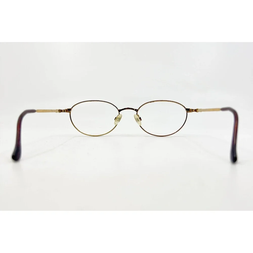 Anne Klein 6001 K1047 Gold Oval Eyeglasses 52-19-135 Women Made in Italy